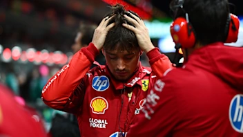 LAS VEGAS, NEVADA - NOVEMBER 22: Charles Leclerc of Monaco and Scuderia Ferrari and Lewis Hamilton